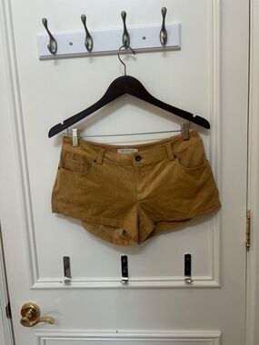 Guess Women's Suede Mini Shorts in Camel Brown